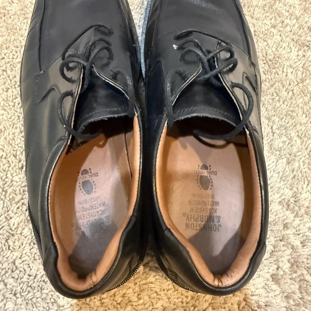 Johnston & Murphy XC4 Shoes Mens Size 13 Black Leather Waterproof Dual Width